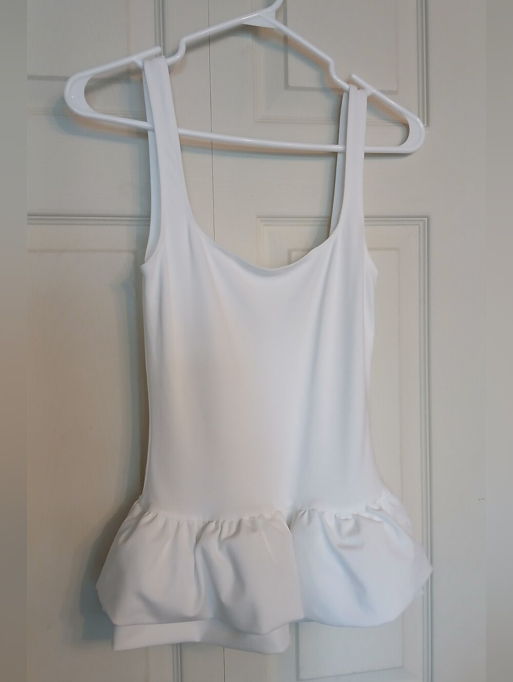 Zara Bubble Hem White Blouse Size Medium M